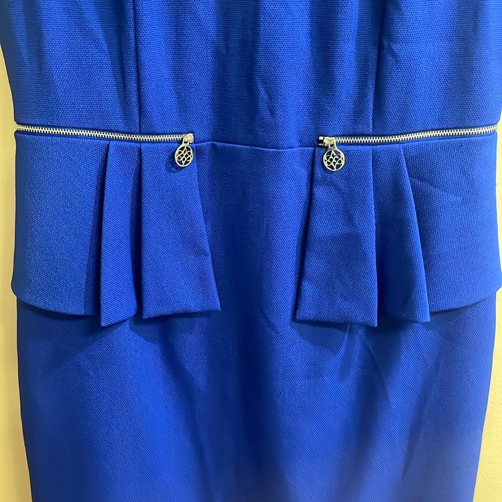 ANTONIO MELANI Royal Blue Peplum Dress Size 14 - Picture 4 of 5